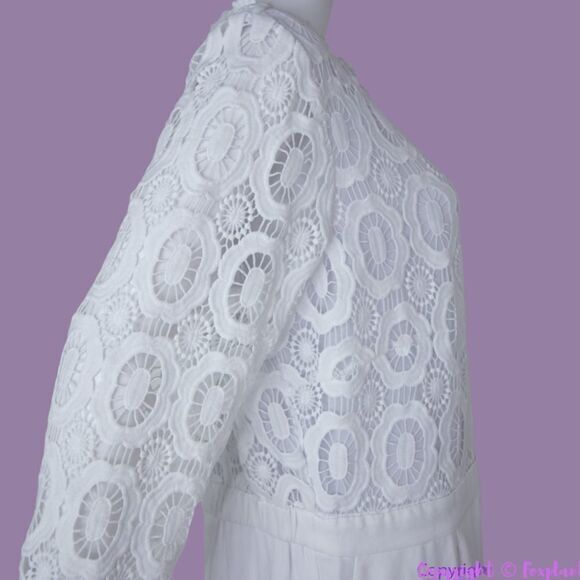 NEW Eloquii white Lace Wide Leg long sleeves Jumpsuit, women's size 24 - Picture 7 of 16